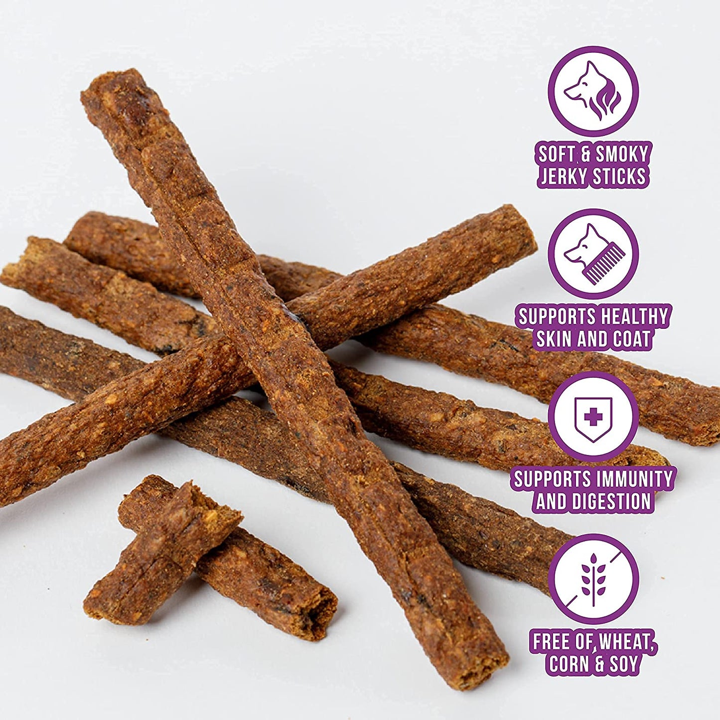 Jerky Dog Treats - Premium Beef, Chicken, & Duck Jerky Sticks for Dogs Variety Packs - Healthy and Natural Jerky Treats Grain Free Made in the USA