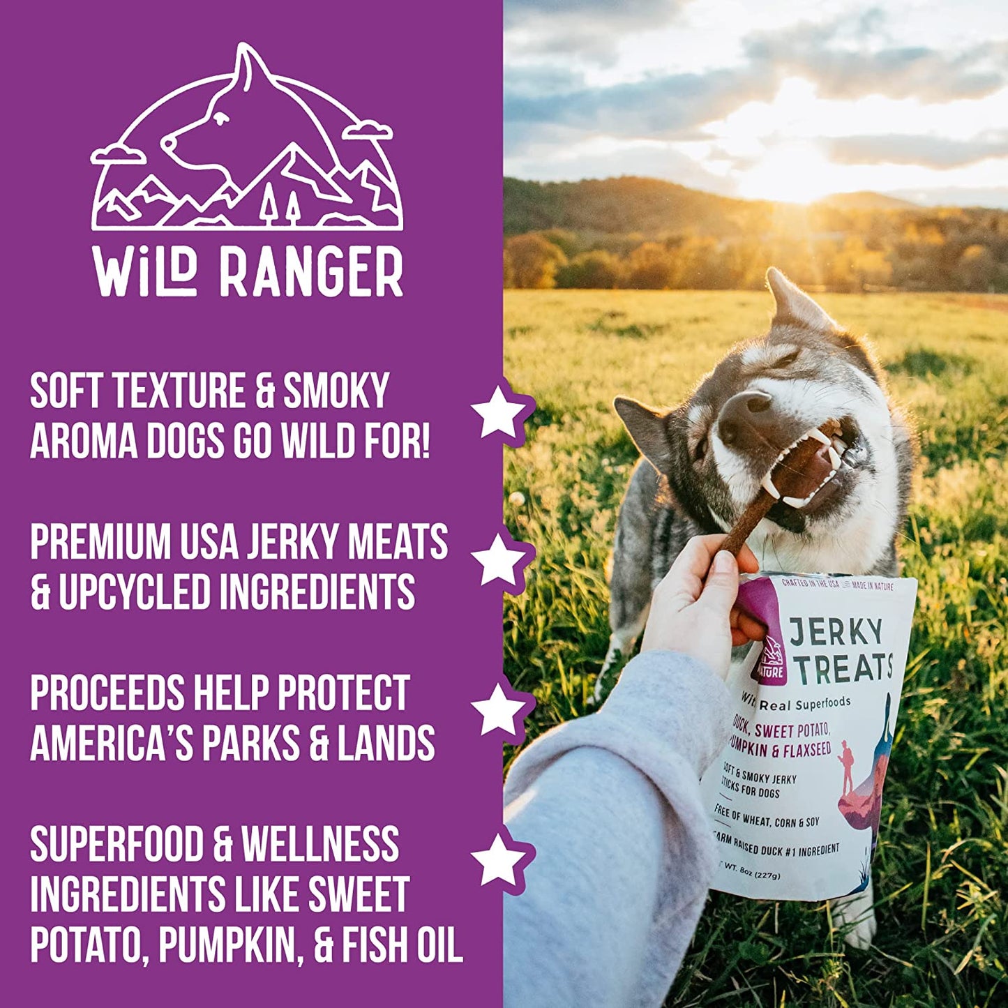 Jerky Dog Treats - Premium Beef, Chicken, & Duck Jerky Sticks for Dogs Variety Packs - Healthy and Natural Jerky Treats Grain Free Made in the USA