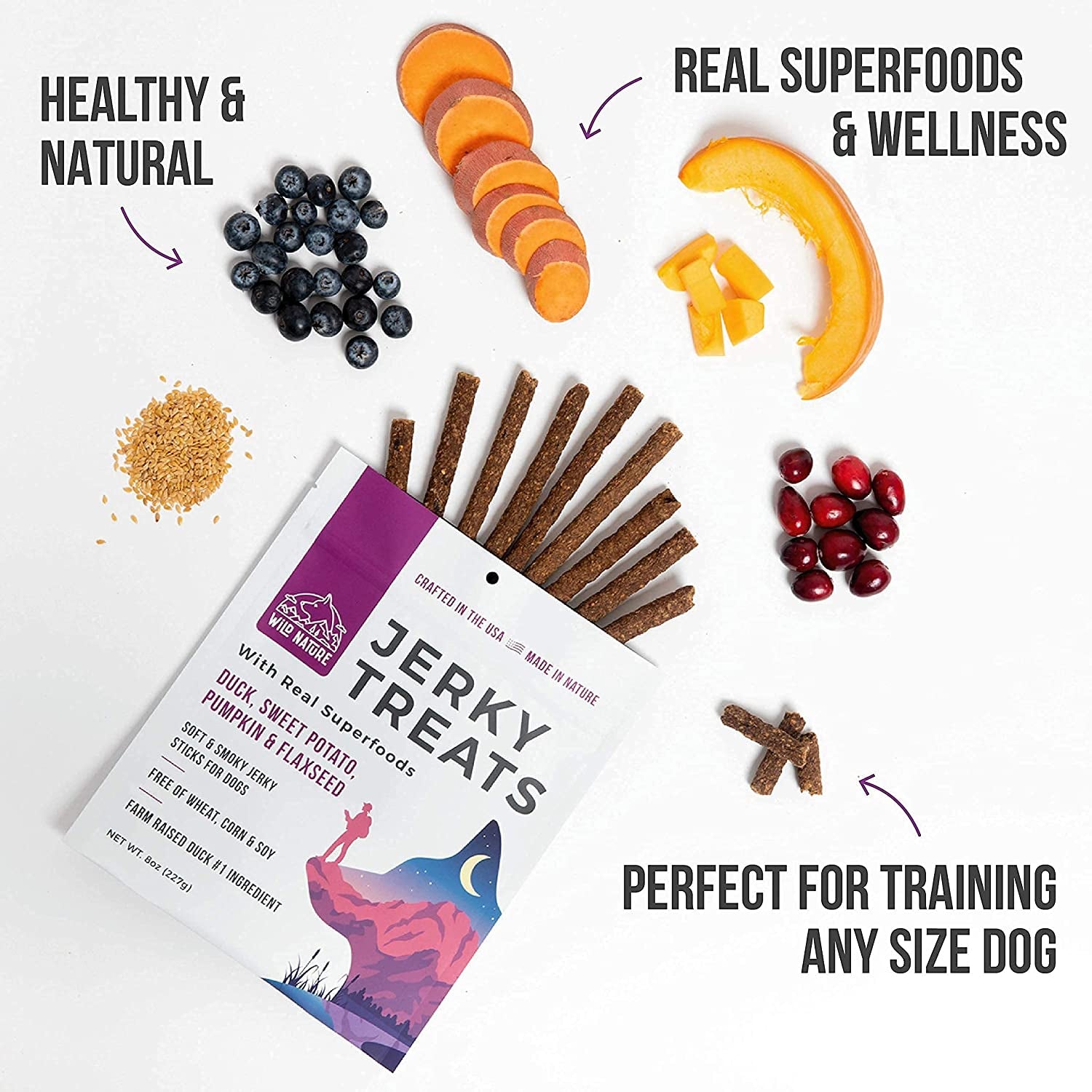 Jerky Dog Treats - Premium Beef, Chicken, & Duck Jerky Sticks for Dogs Variety Packs - Healthy and Natural Jerky Treats Grain Free Made in the USA