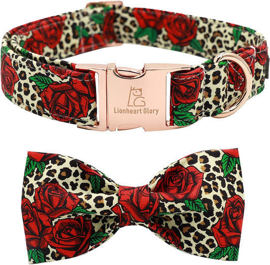 Premium Dog Collars, Bowtie Dog Collar, Adjustable Heavy Duty Dog Collar with Bow for Small Medium Large Dogs