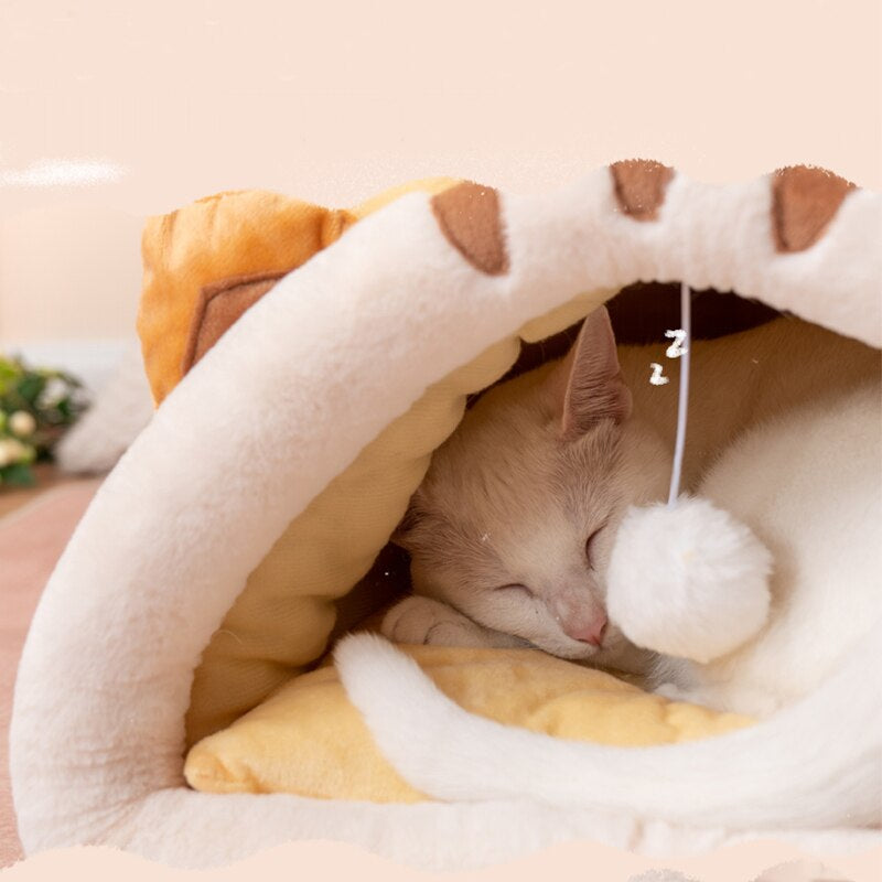 New Deep Sleep Cat Bed House Funny Snail Cats Mat Beds Warm Basket for Small Dogs Cat House Cushion Pet Tent Kennel Cat Supplies