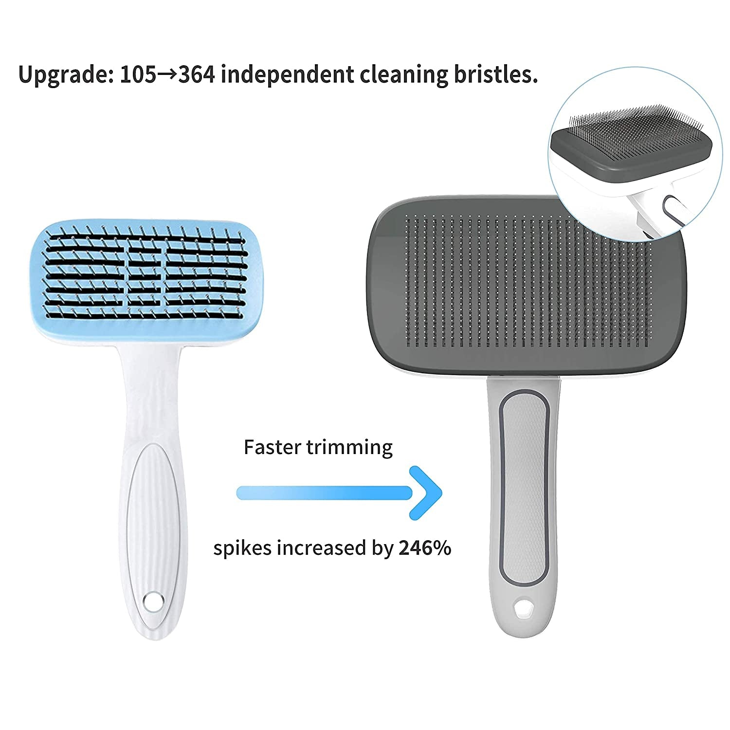 Self Cleaning Dog Brush for Long Haired Short Haired Dogs, Slicker Brush for Dogs Shedding Grooming, Dog Hair Brush for Large Medium Pets, Wire Cat Fur Brush, Pet Brush for Cats, Pet Hair Comb