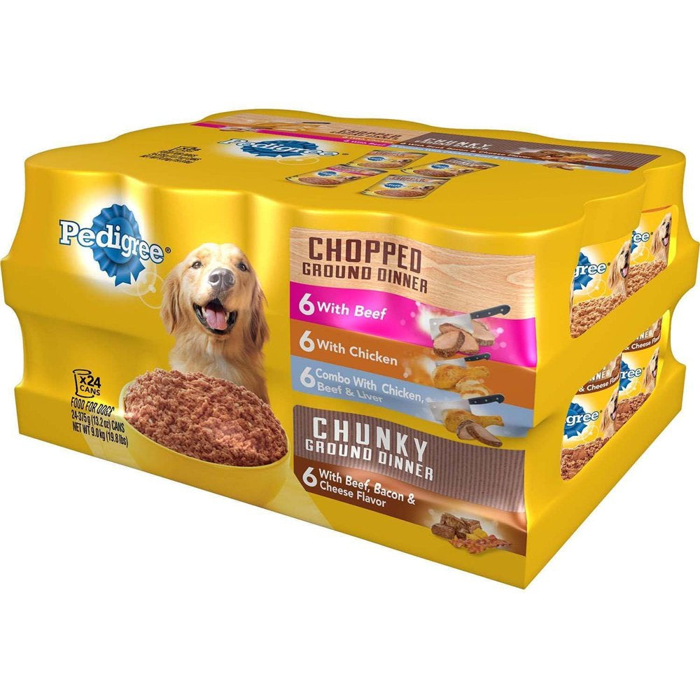 Chopped Ground Dinner Wet Dog Food, Variety Pack (13.2 Ounce, 24-Ct.)